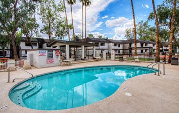 Swimming pool with lounge area